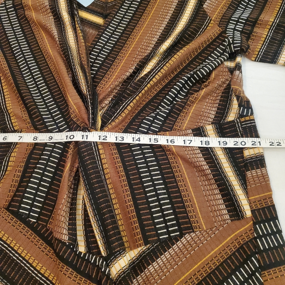Maeve Striped Midi Dress in Brown, Black, Cream - Picture 10 of 15